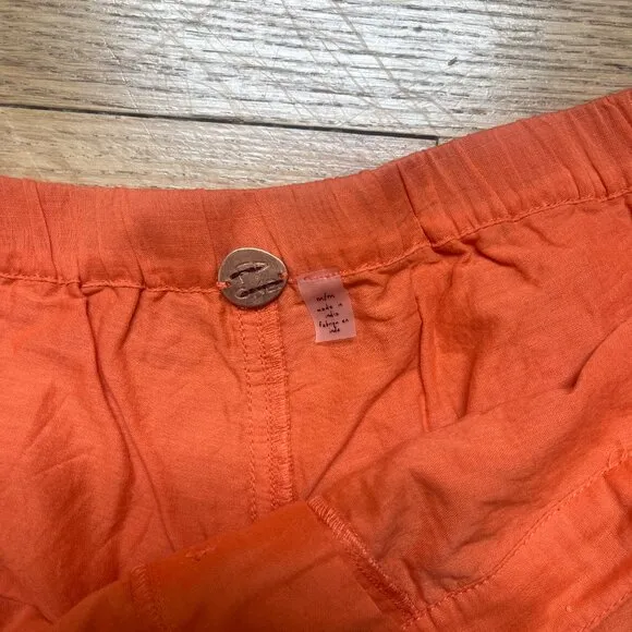 🖤 011 Free People Fp One Aimee Shorts Embroidered Button Pappya Size Medium
