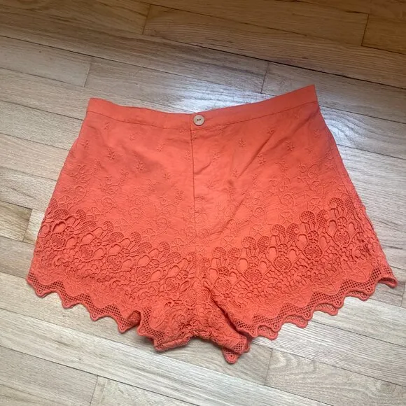 🖤 011 Free People Fp One Aimee Shorts Embroidered Button Pappya Size Medium