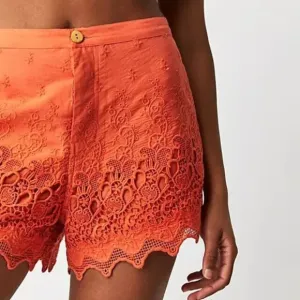 🖤 011 Free People Fp One Aimee Shorts Embroidered Button Pappya Size Medium