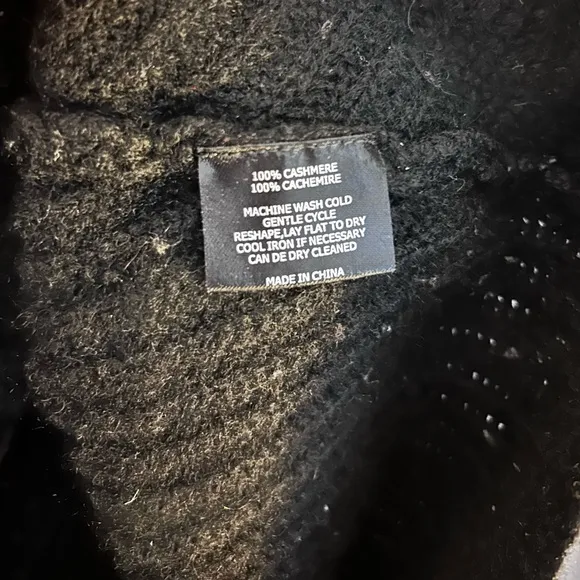 🖤 LA FÉE VERTE Cashmere Zipper Patch Pocket Asymmetrical Sweater XS VGUC Black