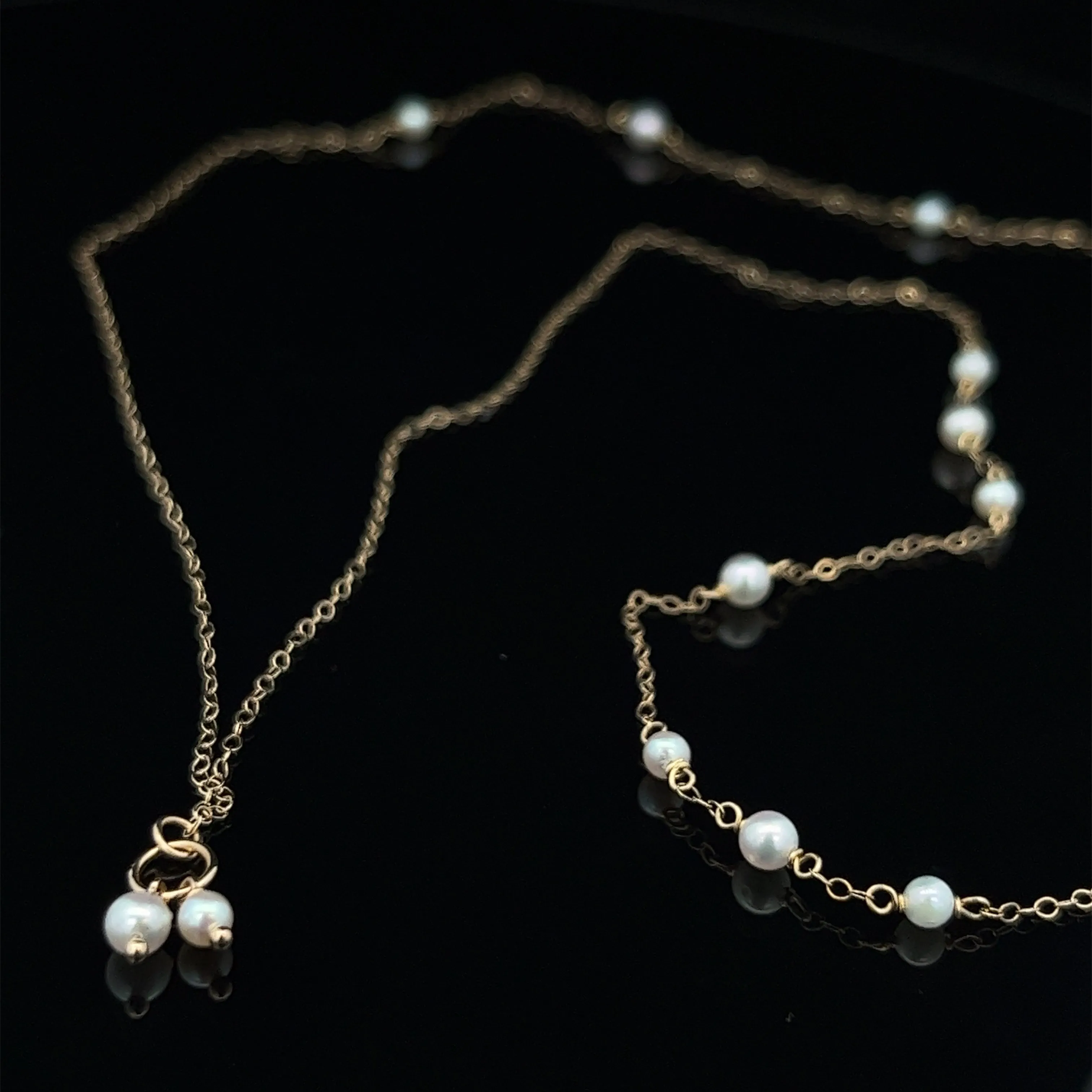 14K van luna - double-layered versatile pearl necklace14K