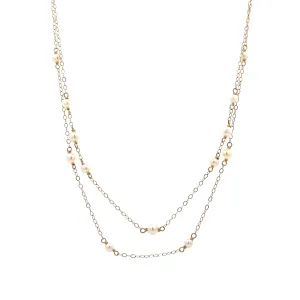 14K van luna - double-layered versatile pearl necklace14K