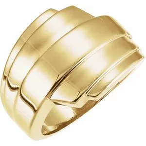 14K Yellow Layered Ring