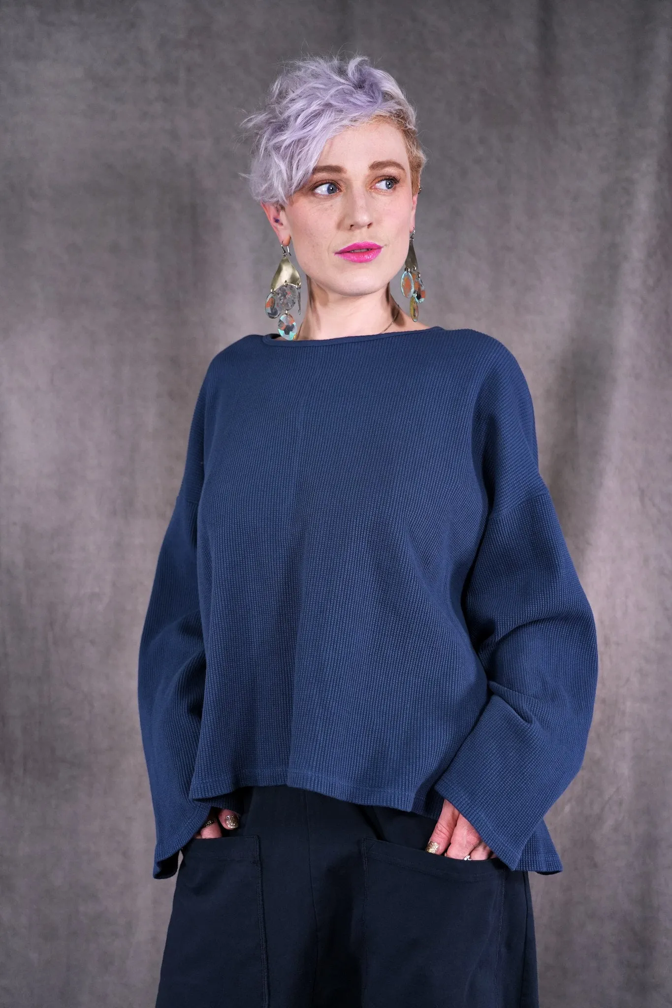 1608 Donna's Thermal Top Vintage Indigo-P