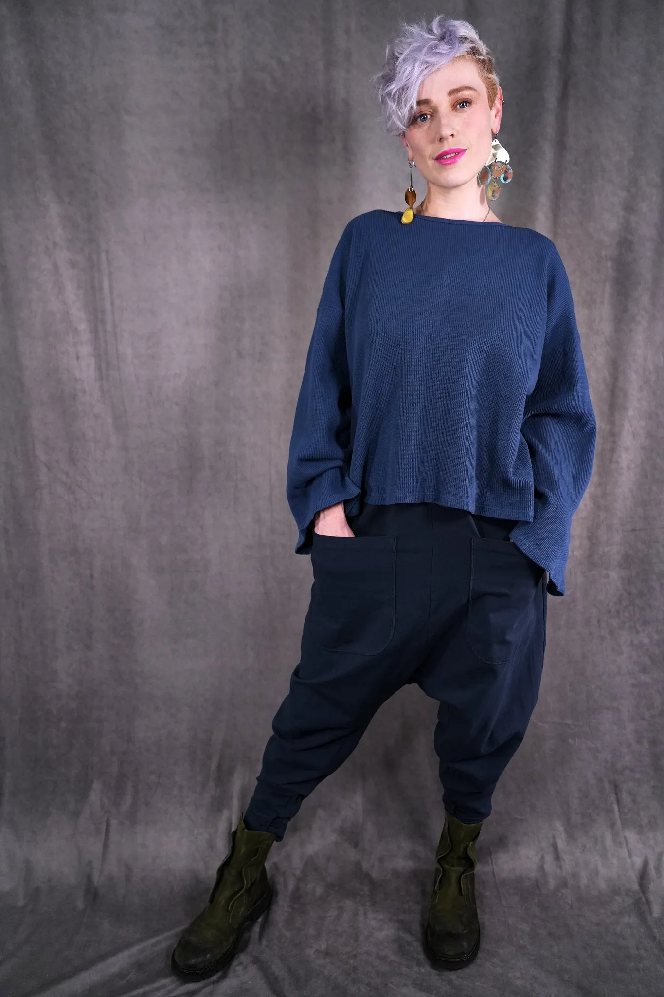 1608 Donna's Thermal Top Vintage Indigo-P