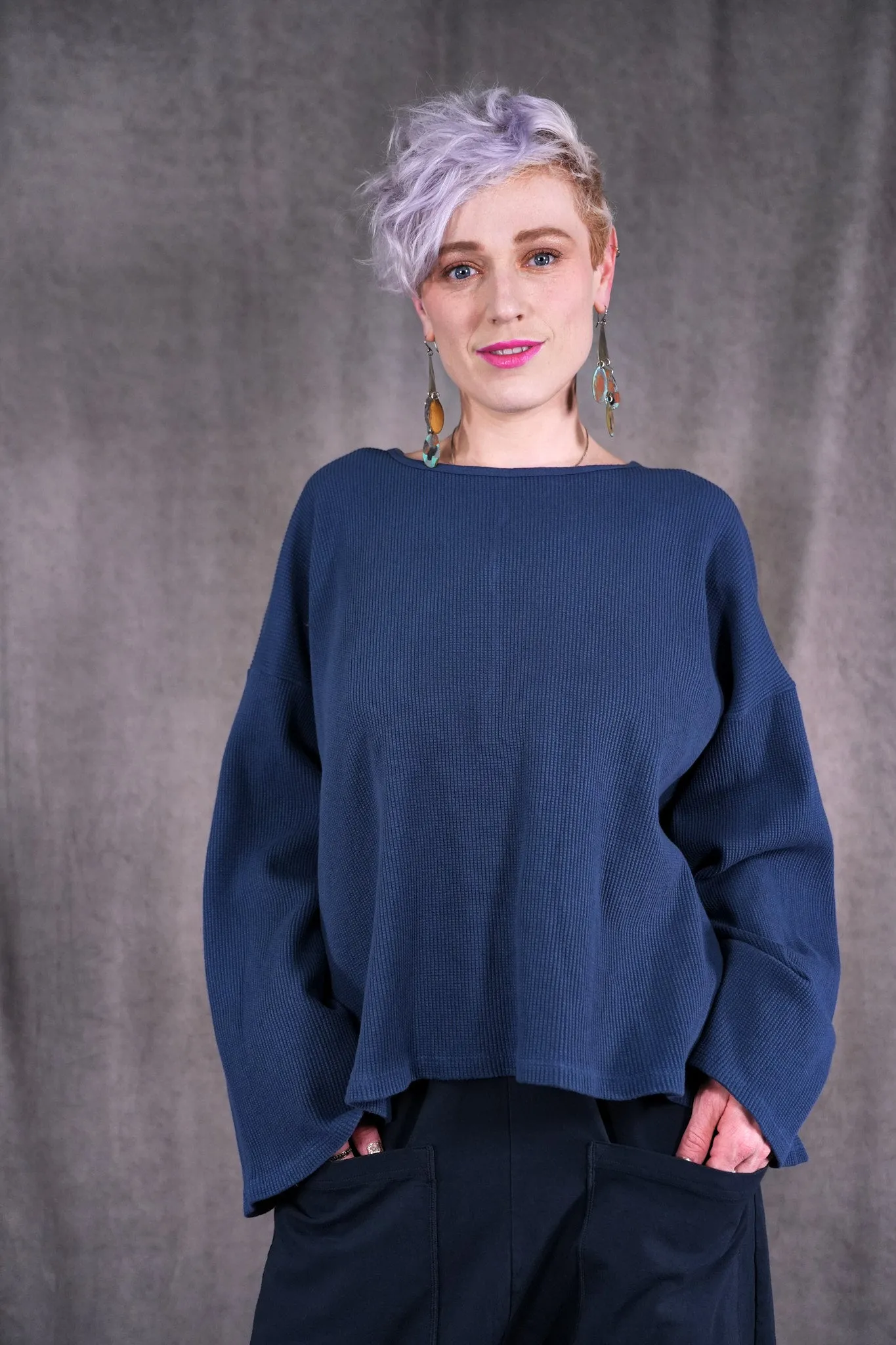 1608 Donna's Thermal Top Vintage Indigo-P