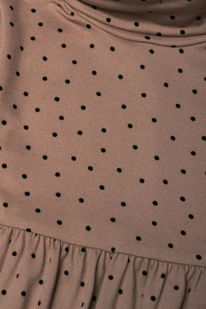 2 Pack Poloneck Dresses Pink And Brown