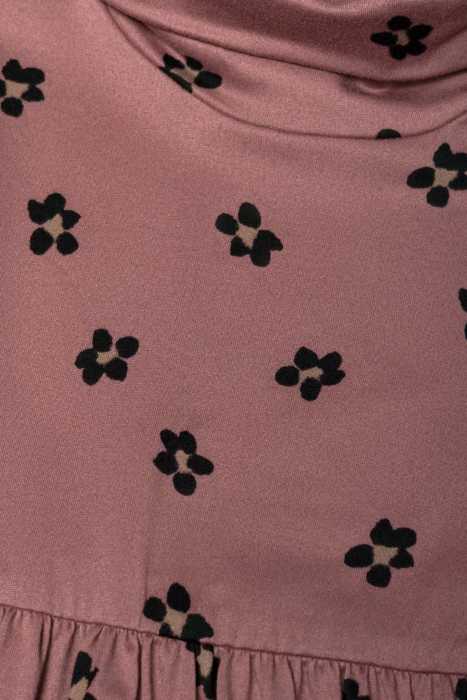 2 Pack Poloneck Dresses Pink And Brown