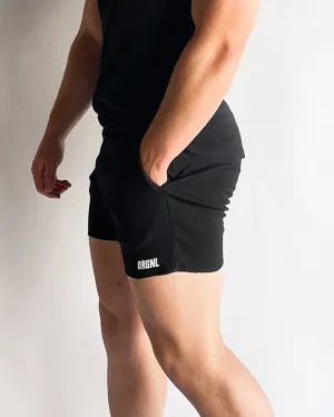 5" Raw Edge Shorts - Black