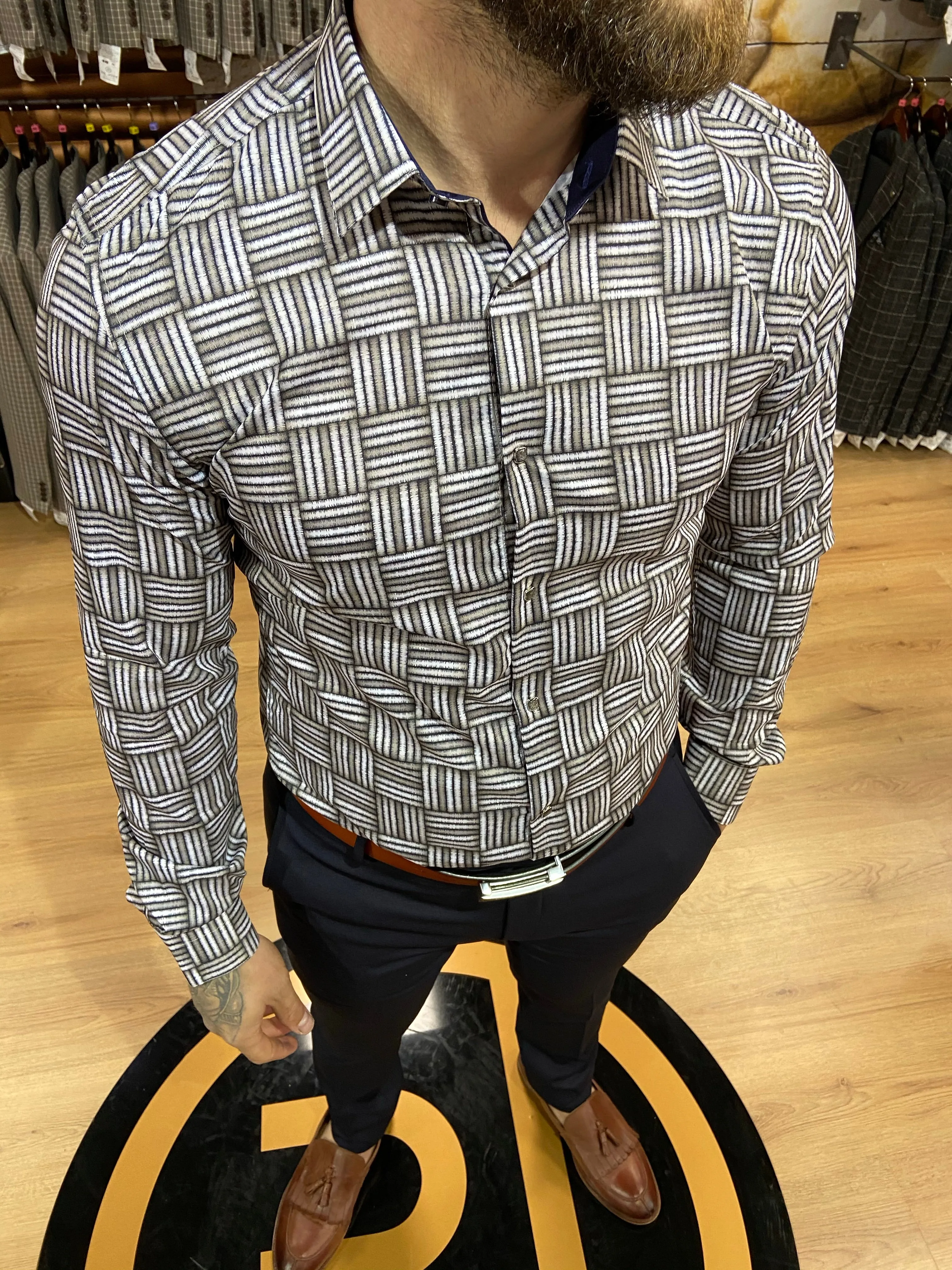 6083 Army Green & Navy L/S Shirt