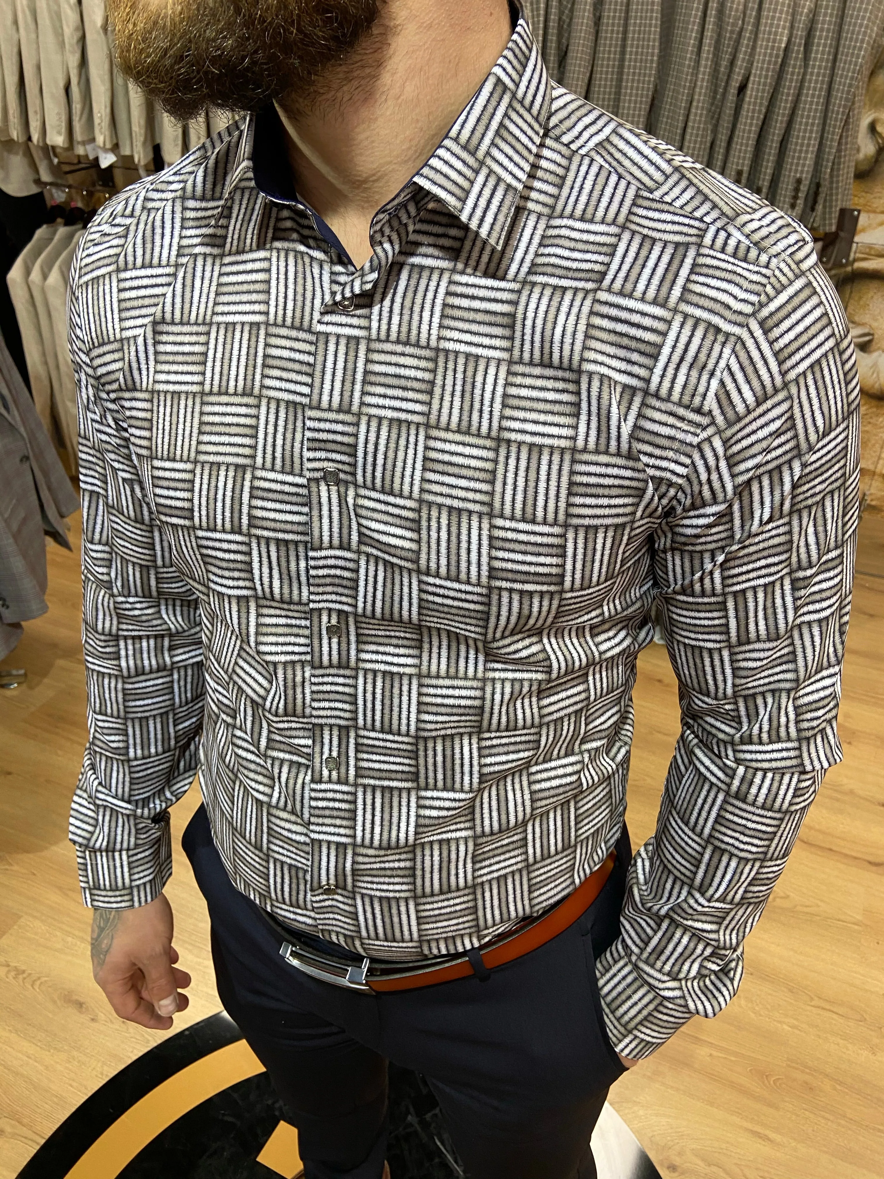 6083 Army Green & Navy L/S Shirt