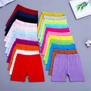 6pcs Summer Children Sports Shorts Set Candy Color Kids Short Elastic Waist Beach Shorts Cotton Toddler Dance Clothes