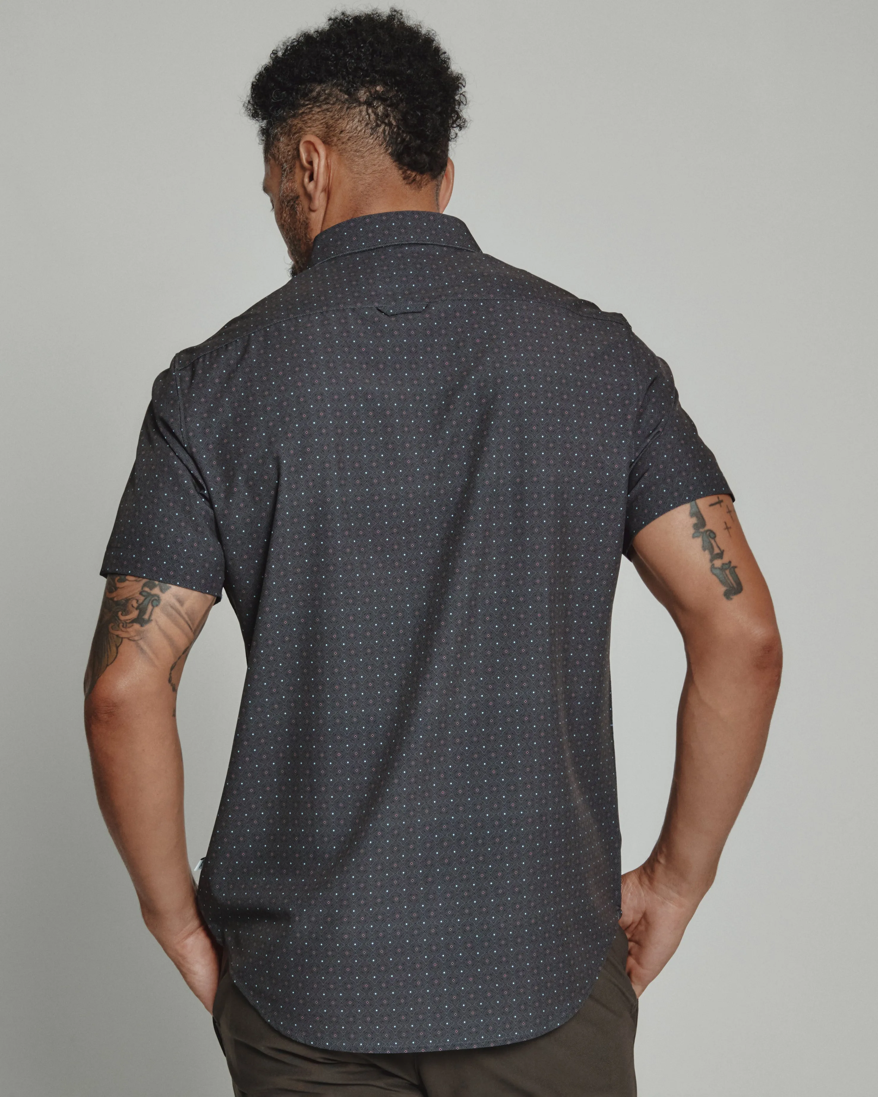 7 Diamonds Prescott 4-Way Stretch Print Pattern SS Shirt