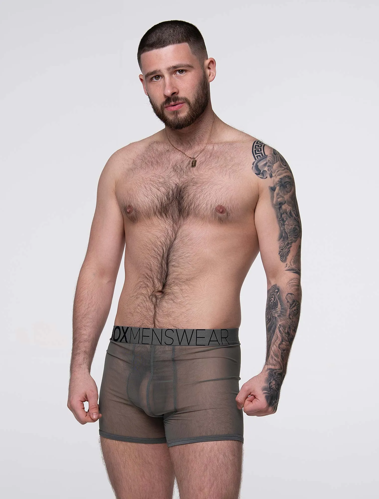 All Over Mesh Boxers - Grey Steel