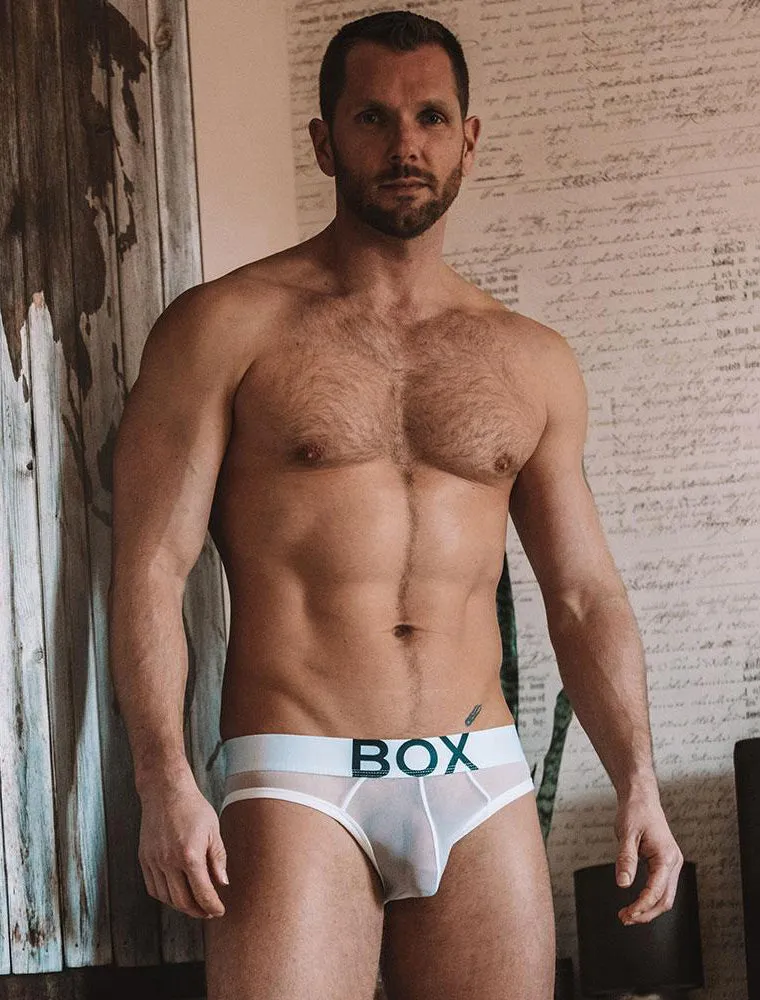 All Over Mesh Briefs - White