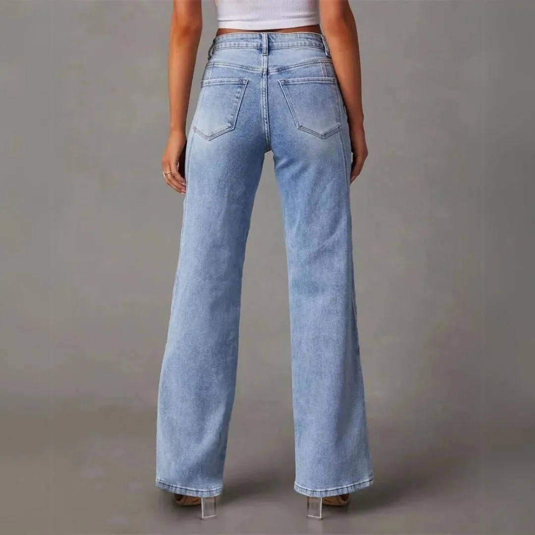Ania® | High-Waisted Light Blue Jeans