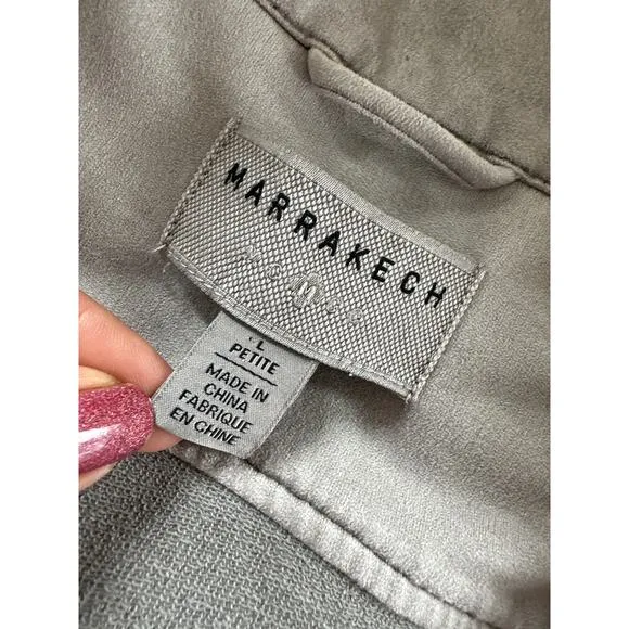 Anthropologie Marrakech Parkway Moto Jacket Grey Size Large Petite