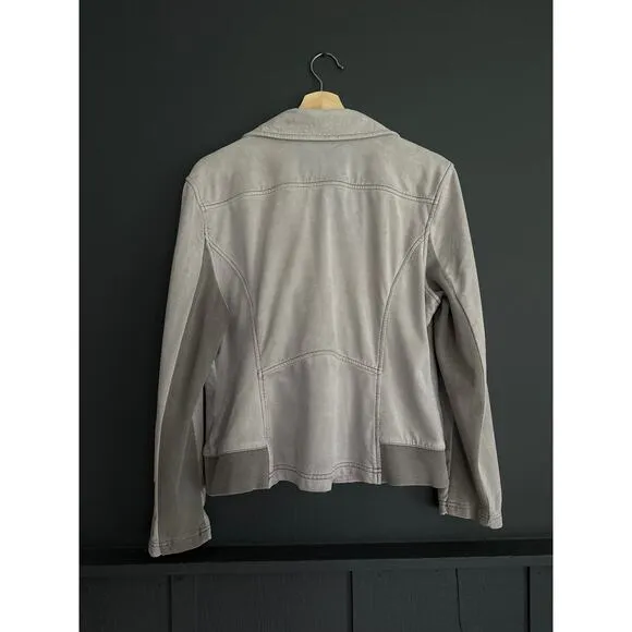 Anthropologie Marrakech Parkway Moto Jacket Grey Size Large Petite