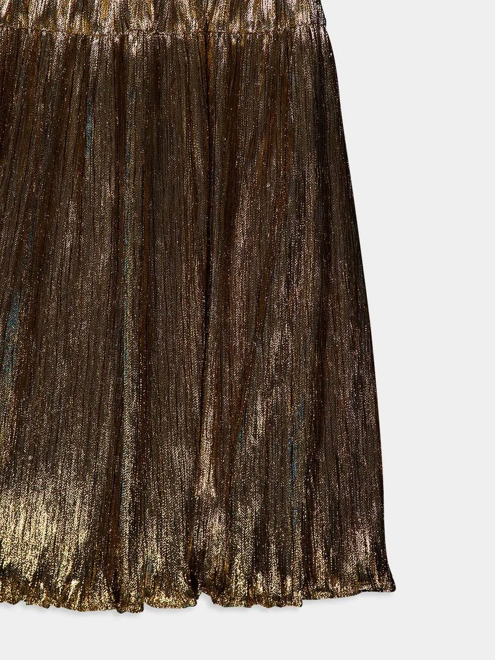 Astro Gilded Pleated Midi Dress