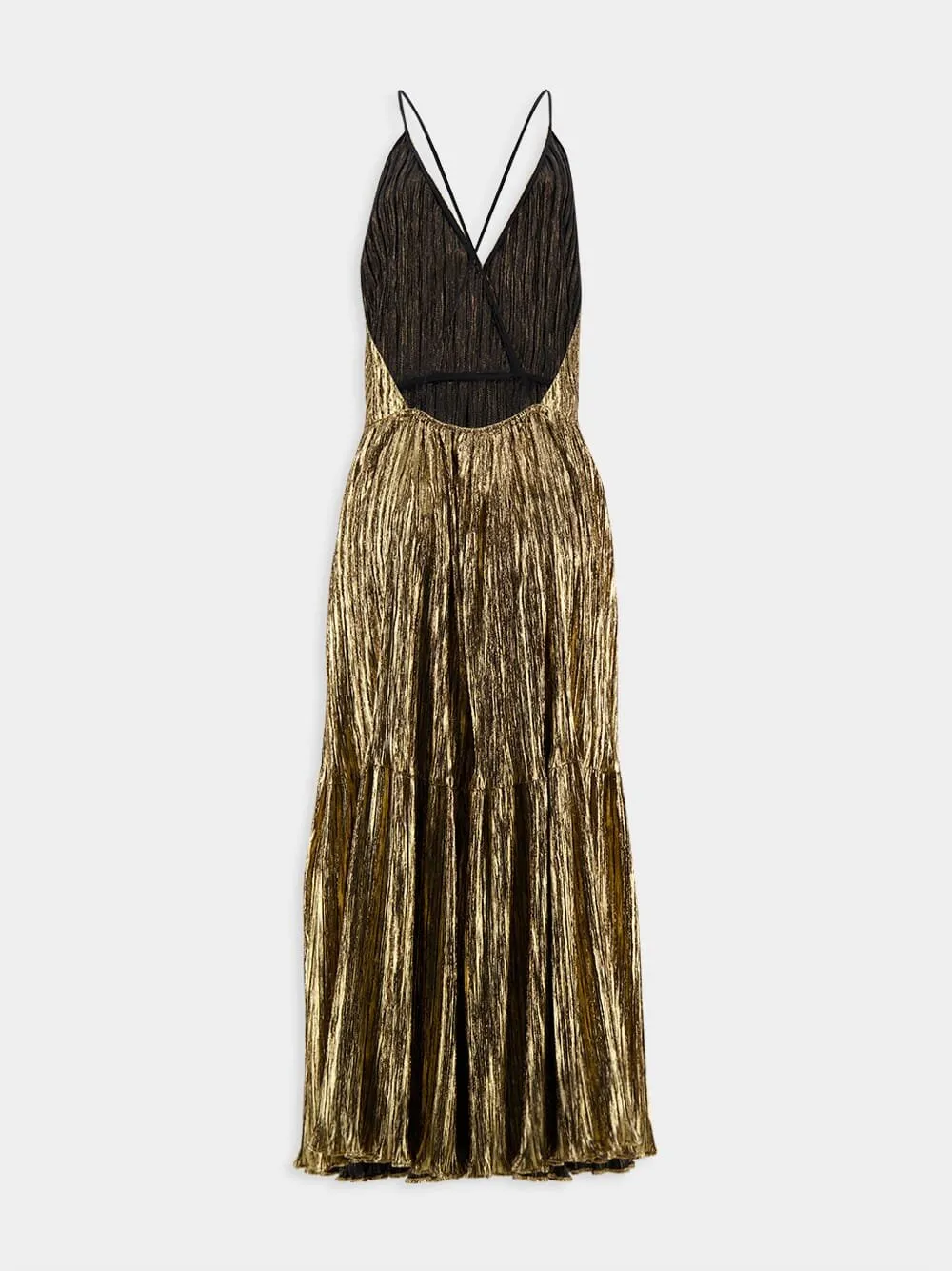 Astro Gilded Pleated Midi Dress