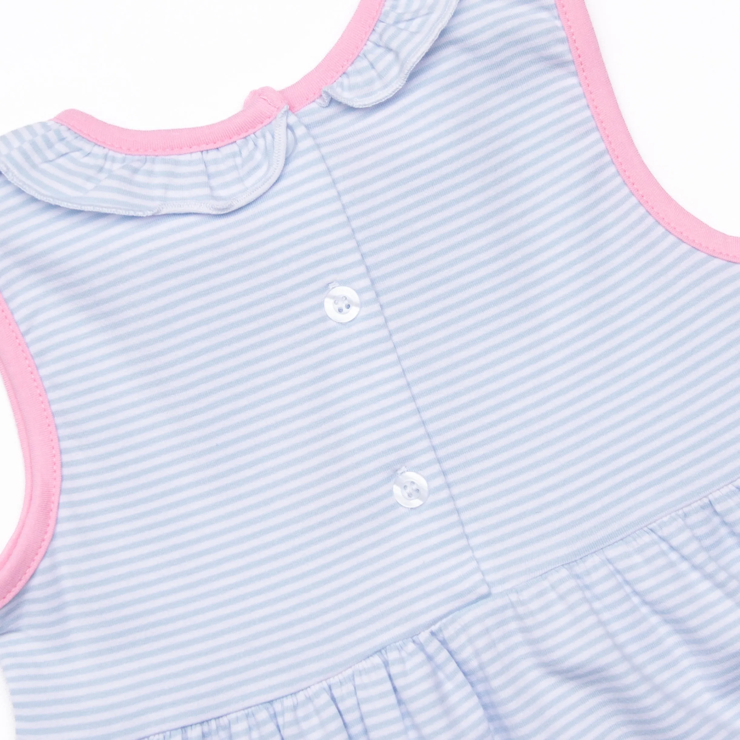 Back in Time Applique Dress, Blue Stripe