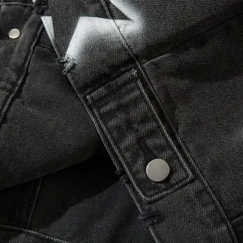 Baggy Star Washed Denim Jacket from the Y2K Streetwear Collection