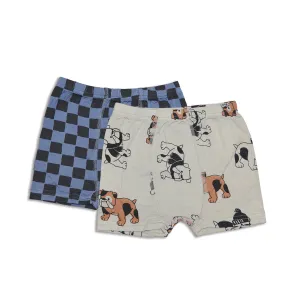 Bamboo Underwear Shorts 2 pack (Check It Out Prt/Cozy Bulldog Prt)