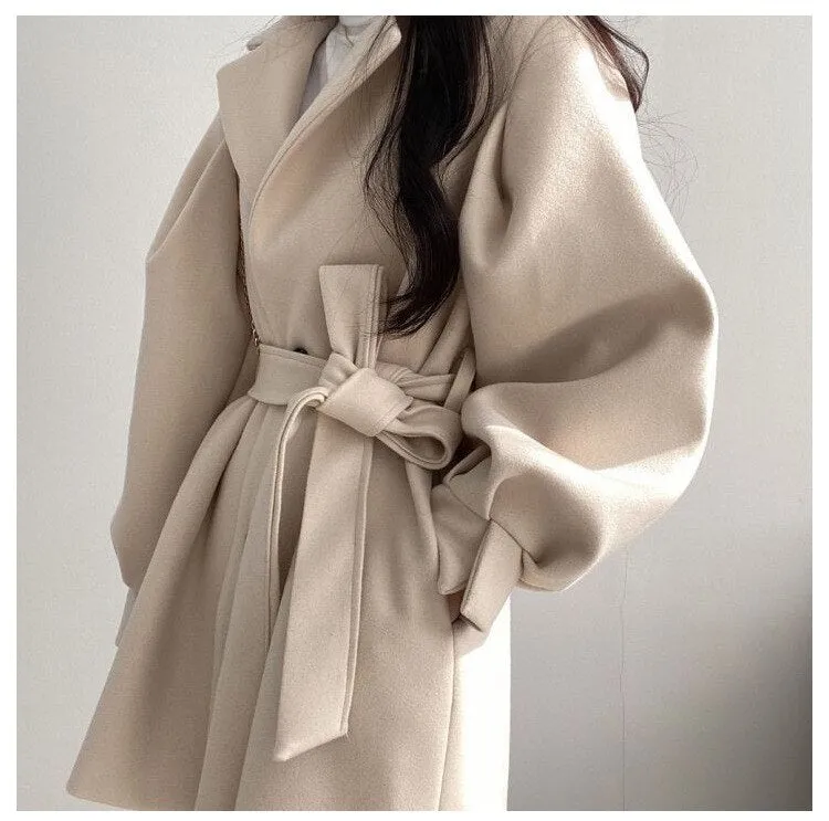 Basma | Manteau mi-long élégant avec ceinture pour femmes