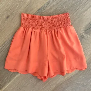 BCBG generation scalloped peach shorts.