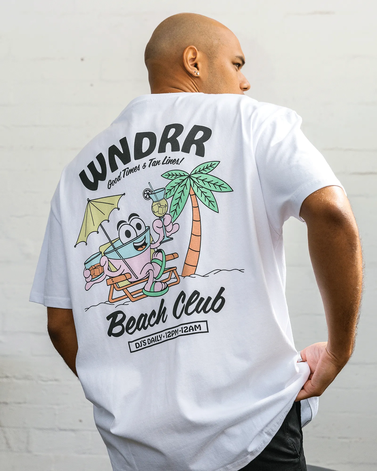 BEACH CLUB BOX FIT TEE - WHITE