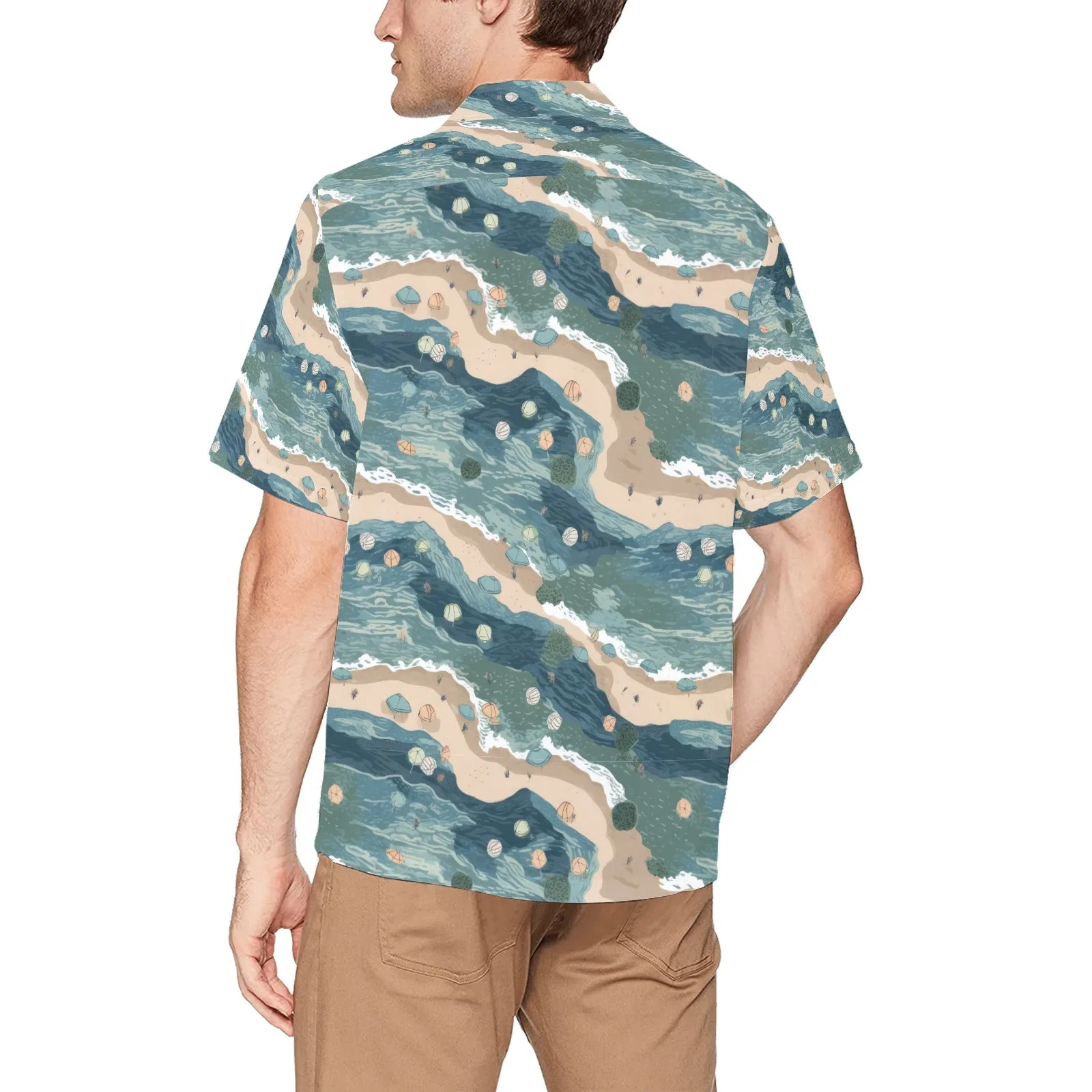 Beach Shoreline Men's Hawaiian Shirt
