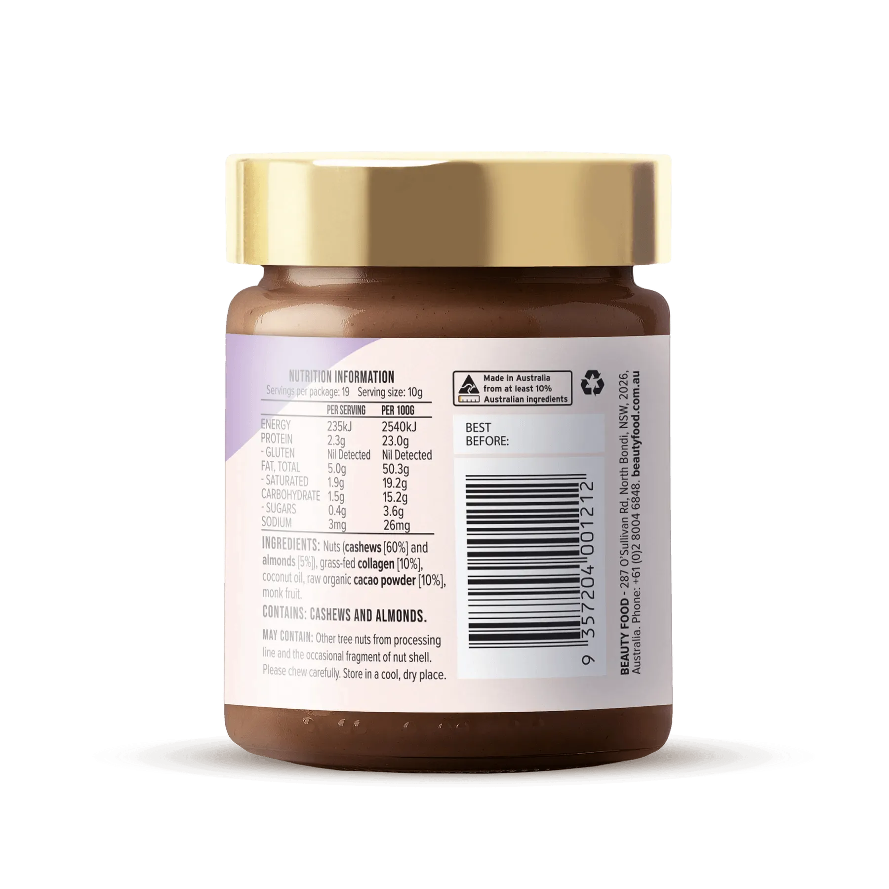 Beauty Food Choc Chic Nut Butter with Collagen