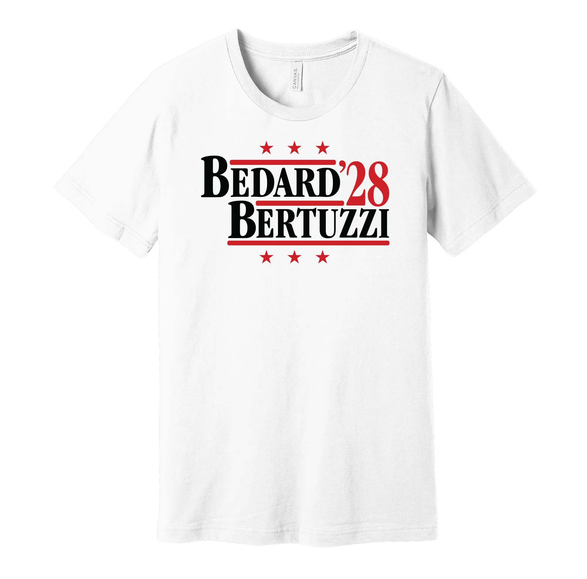 Bedard & Bertuzzi '28 - Chicago Hockey Political Campaign Parody T-Shirt - Hyper Than Hype Shirts