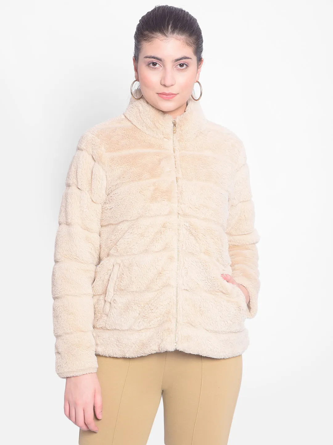 Beige Fur Jackets