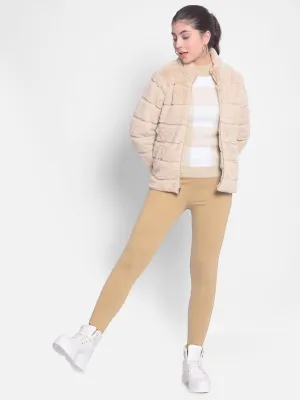 Beige Fur Jackets