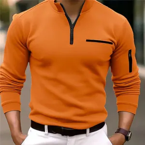 Benedek - refined men's polo shirt with stand-up collar