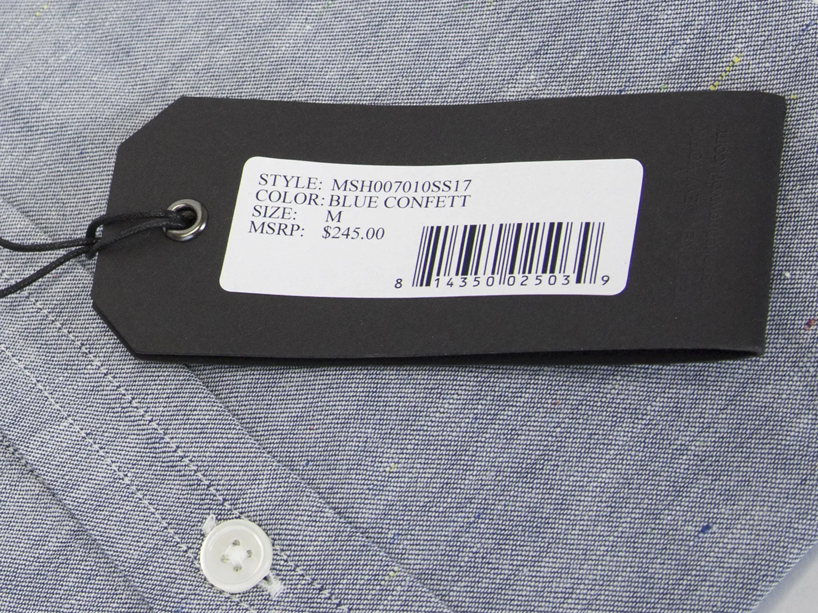 BESPOKEN Men's Blue Confett Long Sleeve Shirt 007010 $245 NWT
