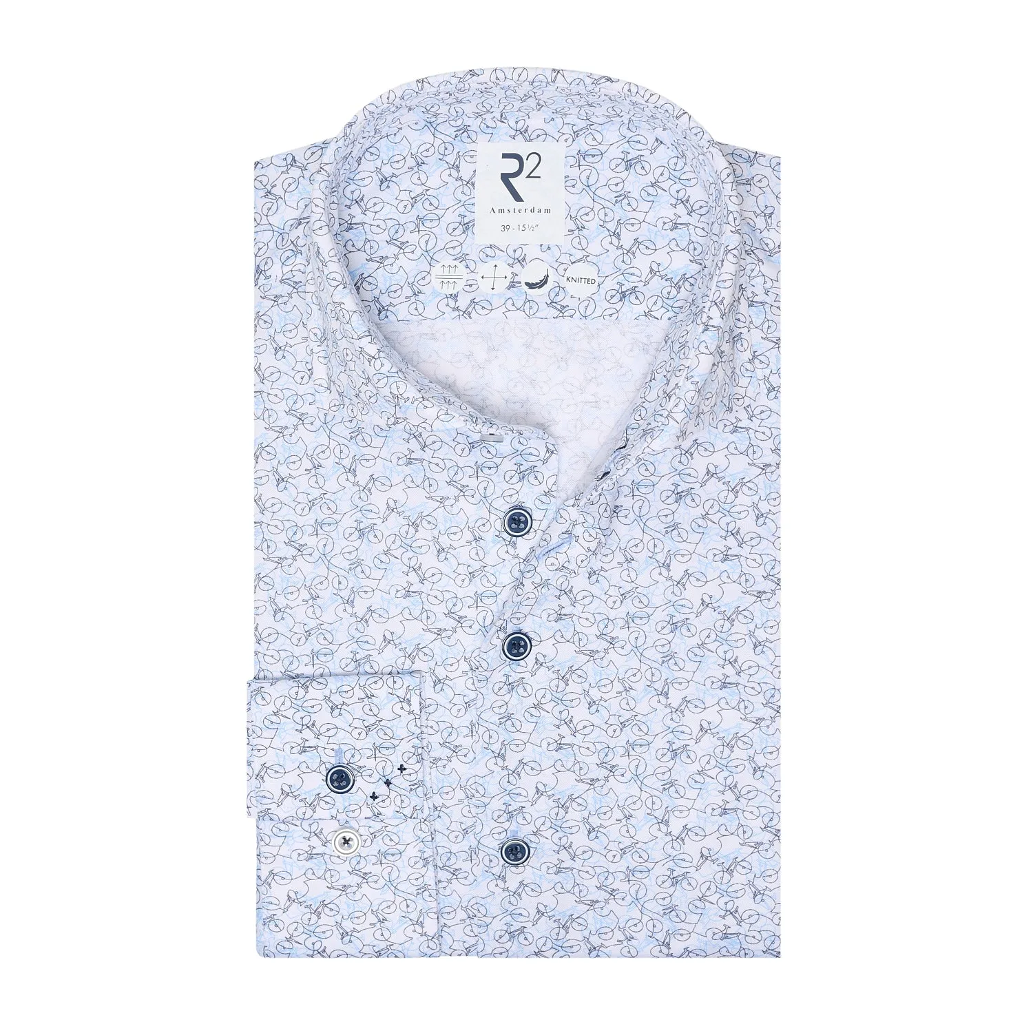 Bicycle print knitted shirt