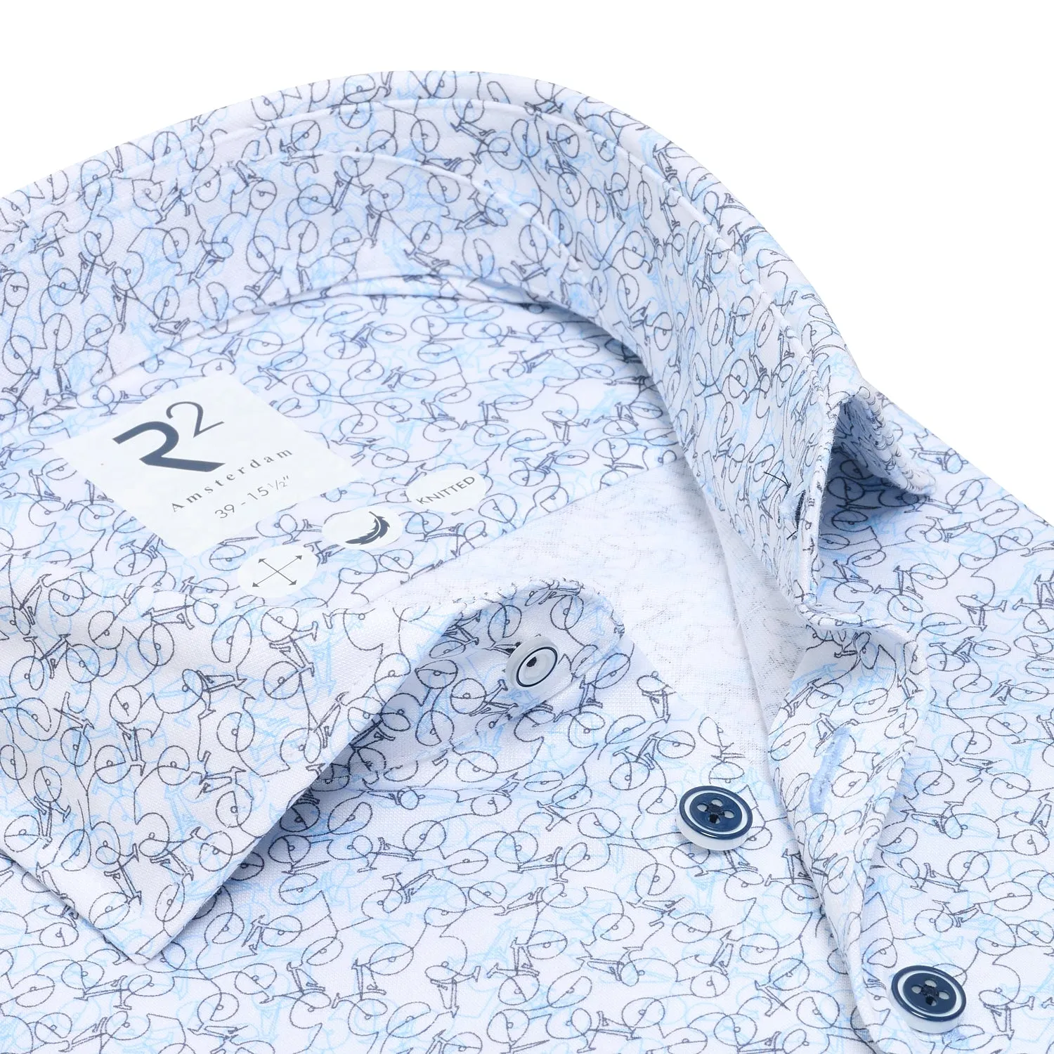 Bicycle print knitted shirt