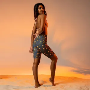 Biker Shorts - Blue and Gold Jellyfishes