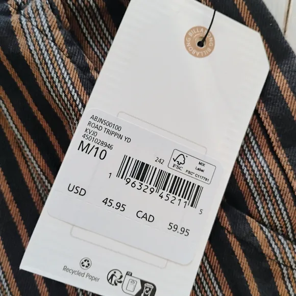 BILLABONG NEW Road Trippin Scallop Hem Yarn Dyed Shorts