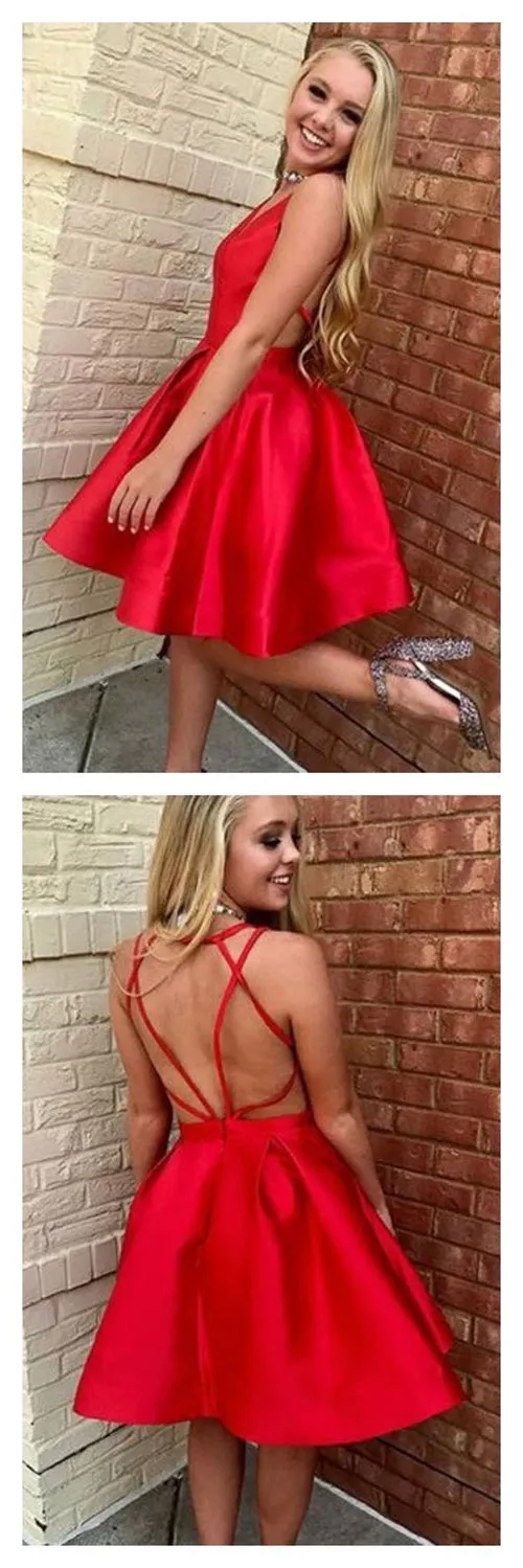 Black Little Dresses Red Homecoming Dress Sexy Short Prom Dresses Party Dress, SH377