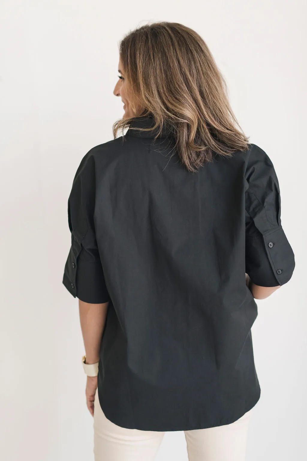 Black Pullover Cotton Shirt - The Charlie
