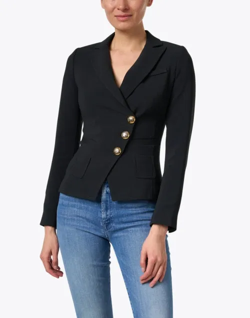 Black Stretch Wrap Blazer