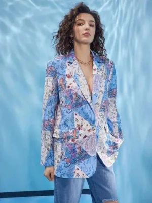 Blazer bleu marine femme chic