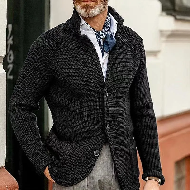 Blazer vintage en tricot à col montant