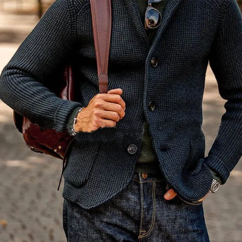 Blazer vintage en tricot à col montant