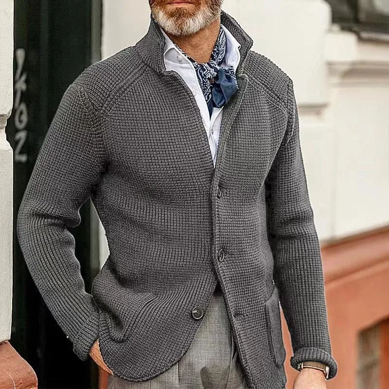 Blazer vintage en tricot à col montant