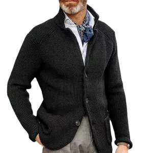 Blazer vintage en tricot à col montant