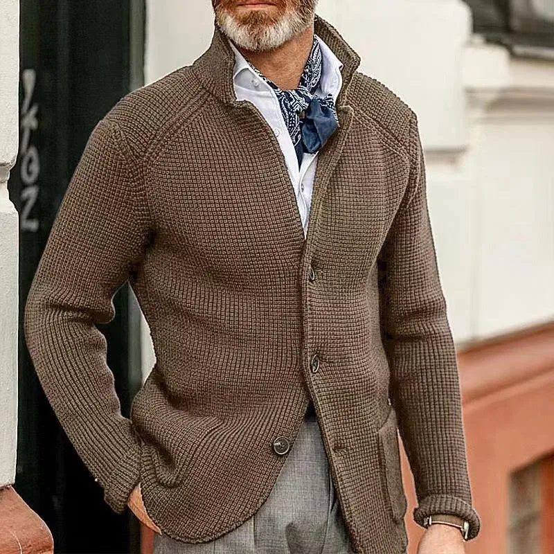 Blazer vintage en tricot à col montant